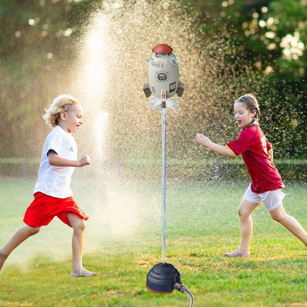 Rocket Outdoor Water Toys Sprinkler 360-Degree Rotation Attaches to Garden Hose R11933