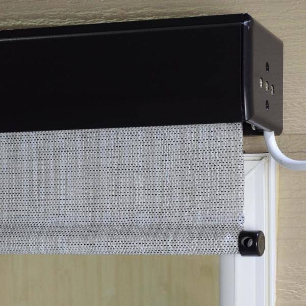 Cordless Motorized PVC Exterior Roller Shade 48 in. W x 96 in. L L51329