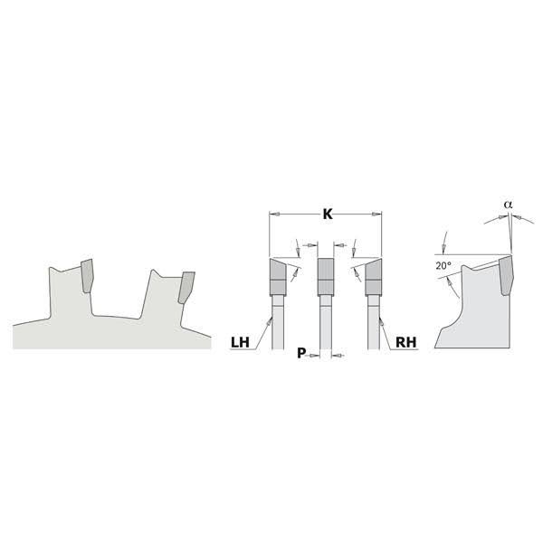 Precision Dado Set 6-Inch x 20 Teeth with 5/8-Inch Bore Y262