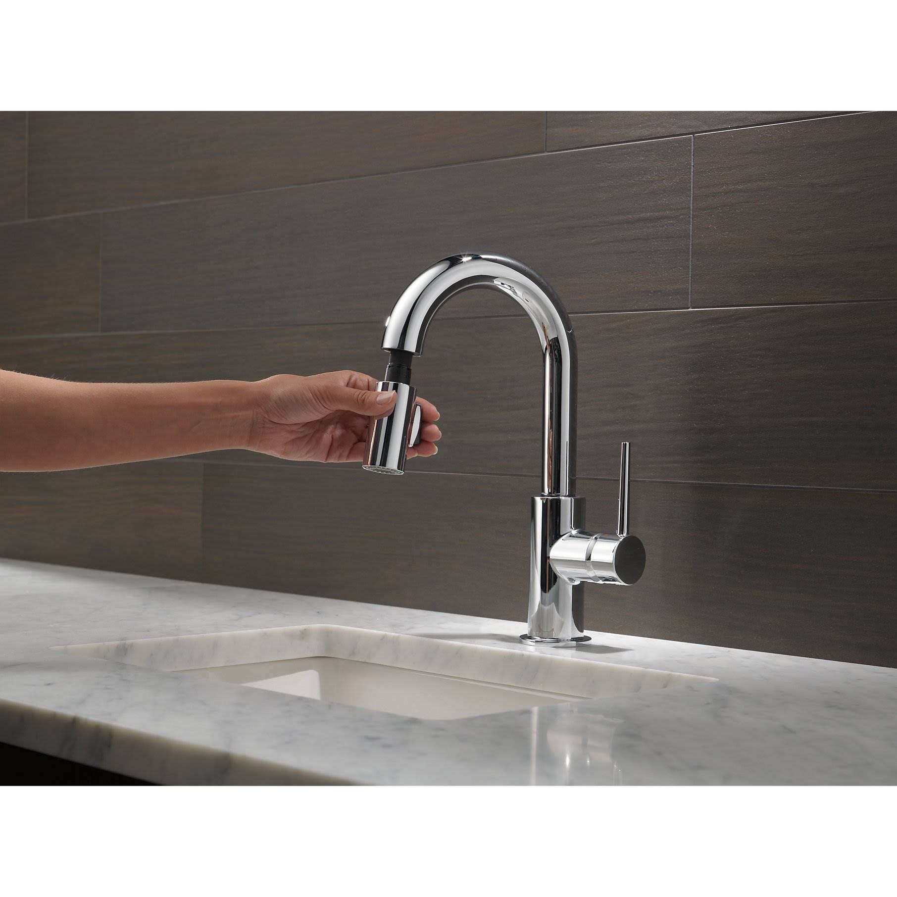 Chrome Single Handle Pull-Down Bar/Prep Faucet F9430