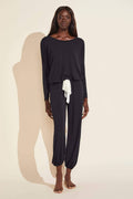 Black/Ivory Modal Slouchy PJ Set P3117