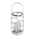 Silver Leaf Metal Candle Holder W920031