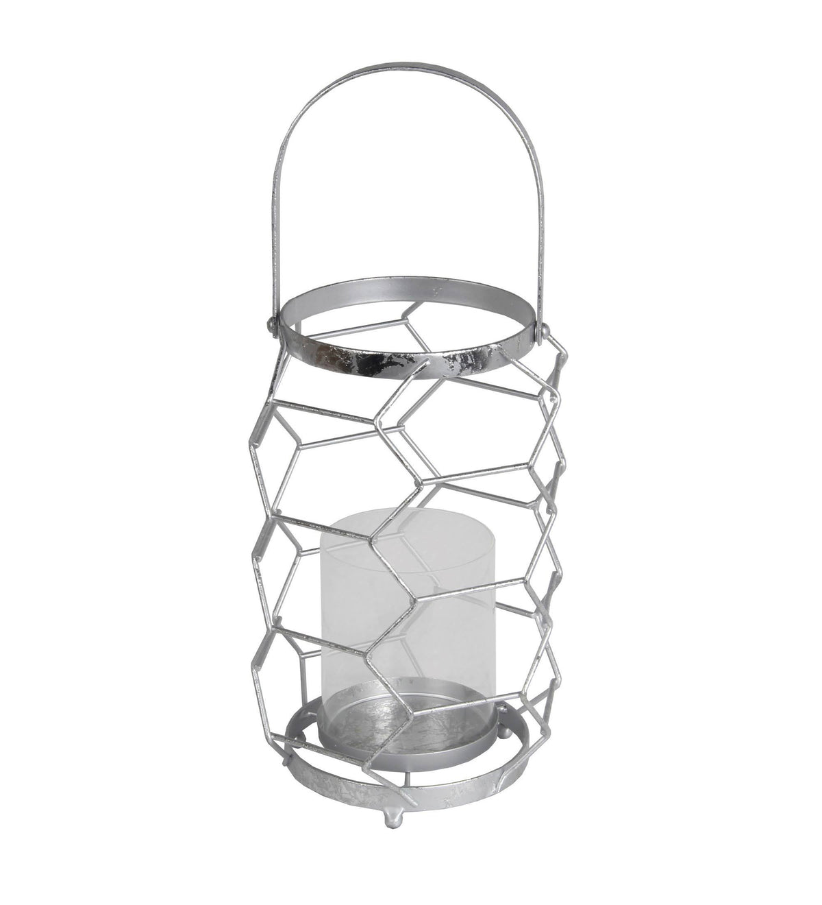 Silver Leaf Metal Candle Holder W920031