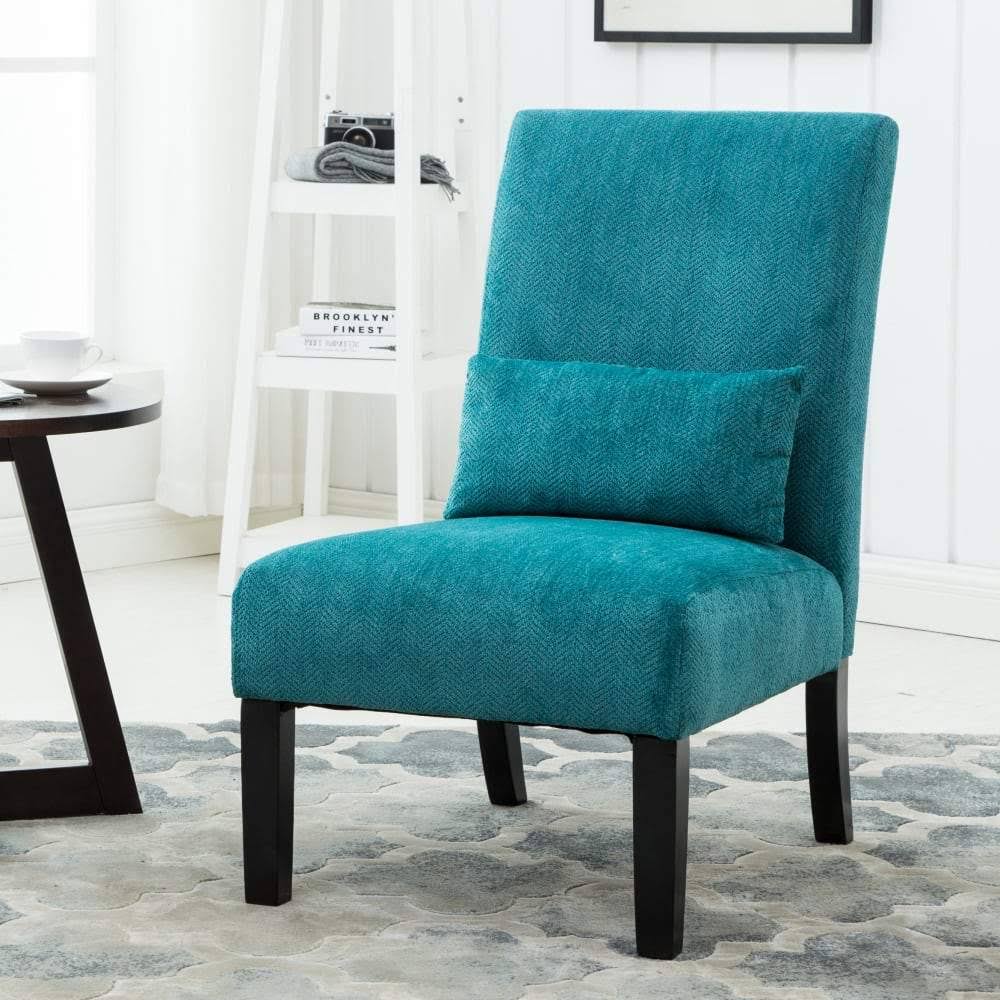 Orange Chenille Armless Accent Chair X491