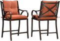Navy Blue Cushion Cast Aluminum Outdoor Bar Stools Set of 2 T736840