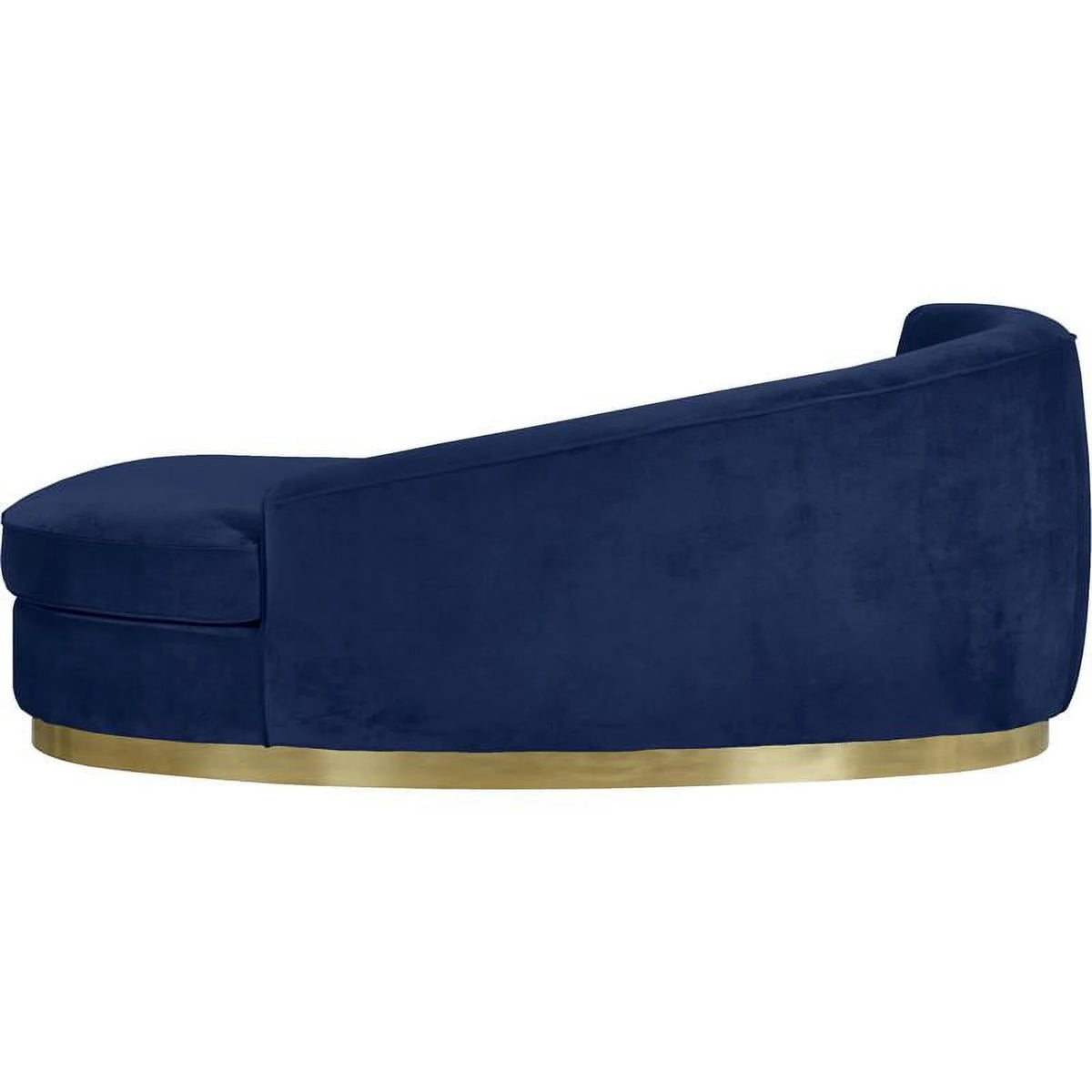 Navy and Gold Velvet Accent Chair and Chaise 2-Piece Set U5994
