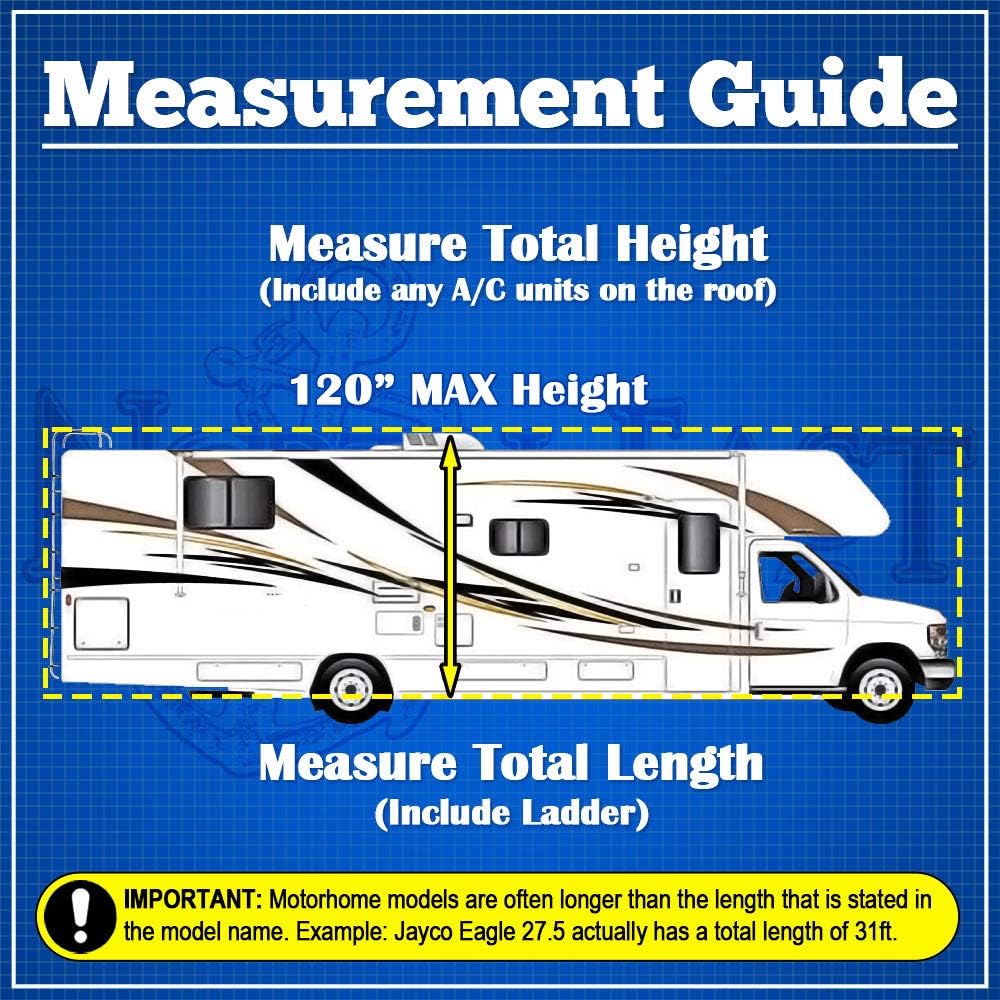 Waterproof RV Fifth Wheel Cover Fits Length 20'-25' Travel Trailer Camper J7764