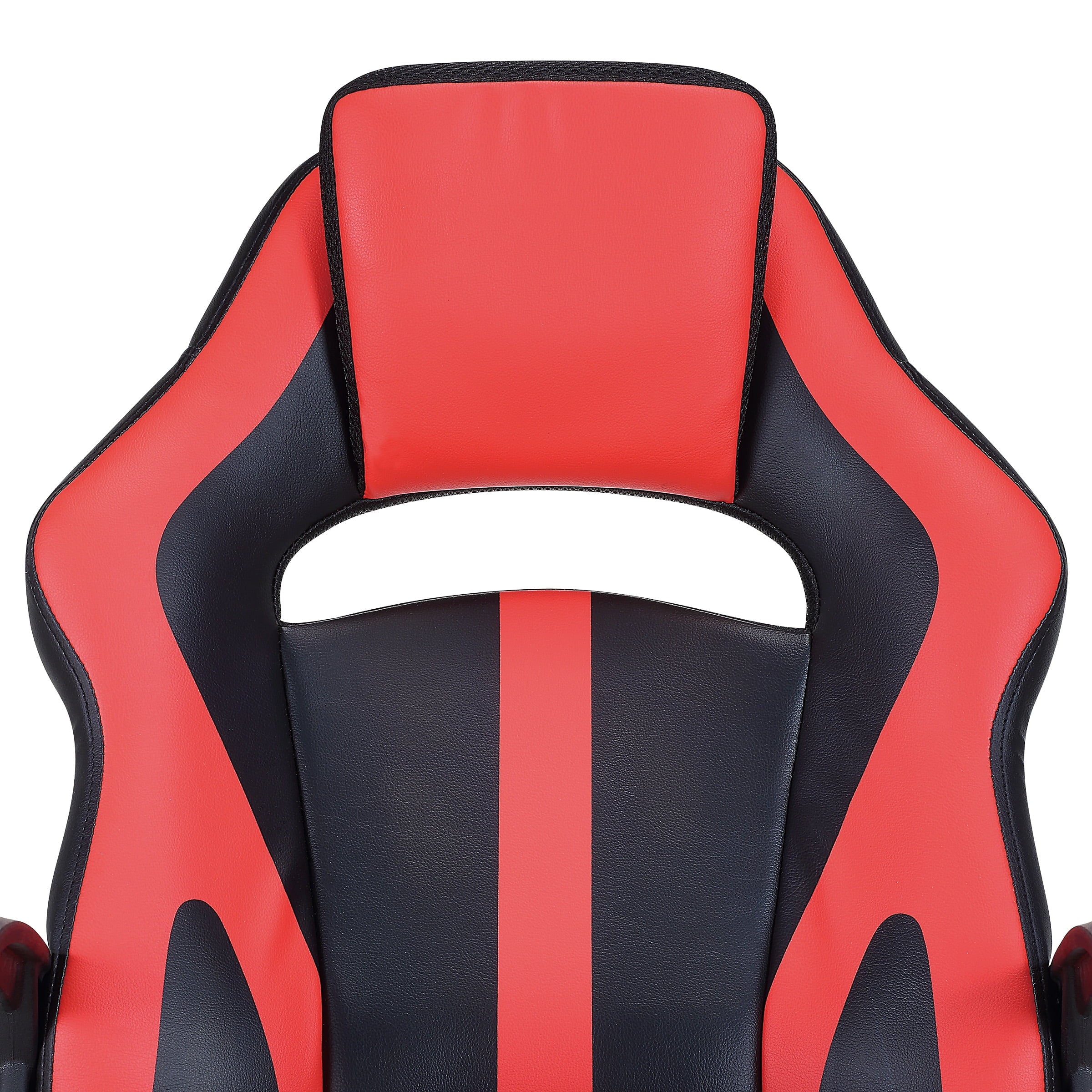 Black Faux Leather Gaming Chair with Red Accents S9805