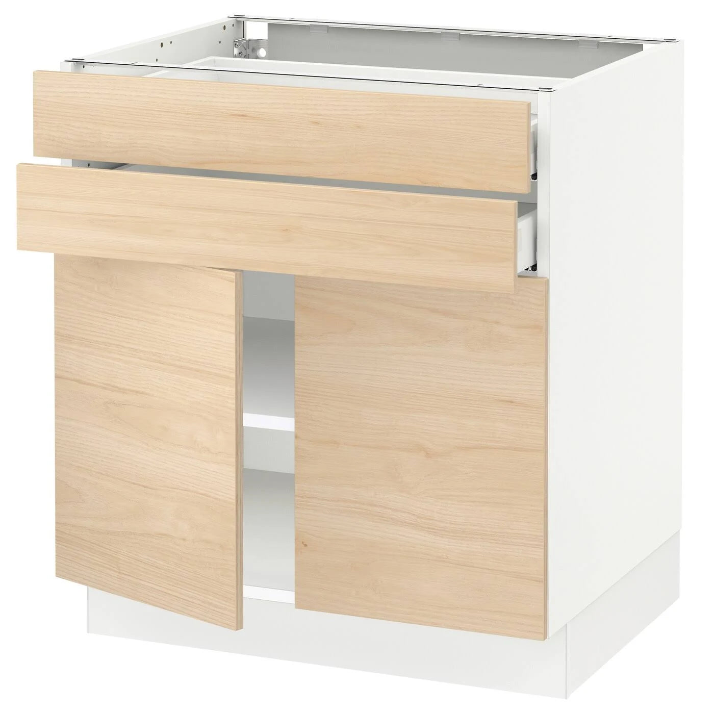 White 2 Door 2 Drawer Base Cabinet F850600