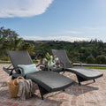 Gray 3-Piece Outdoor Wicker Chaise Lounge Set K2656
