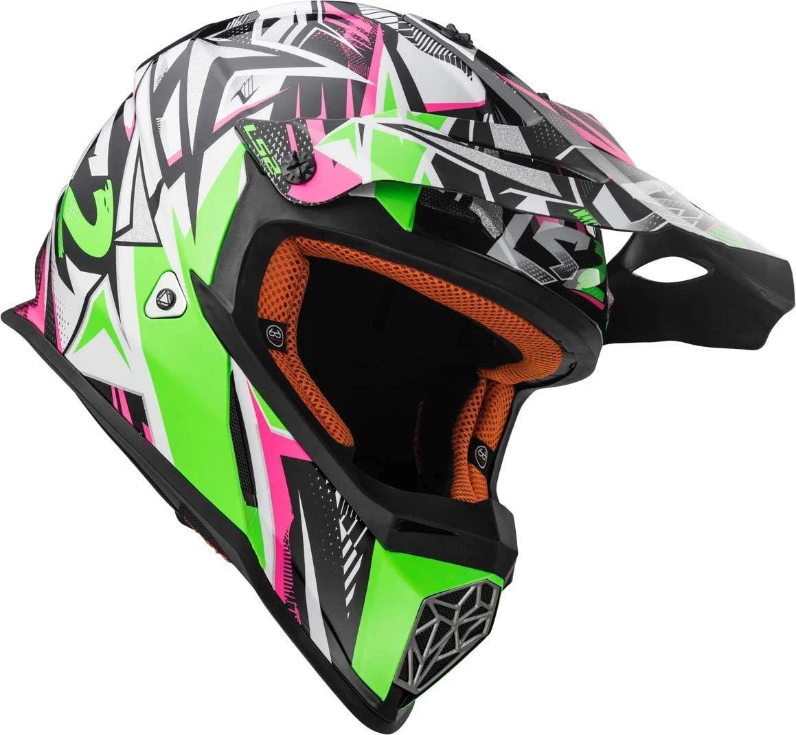 White/Green/Pink XXL Cross Helmet O264219