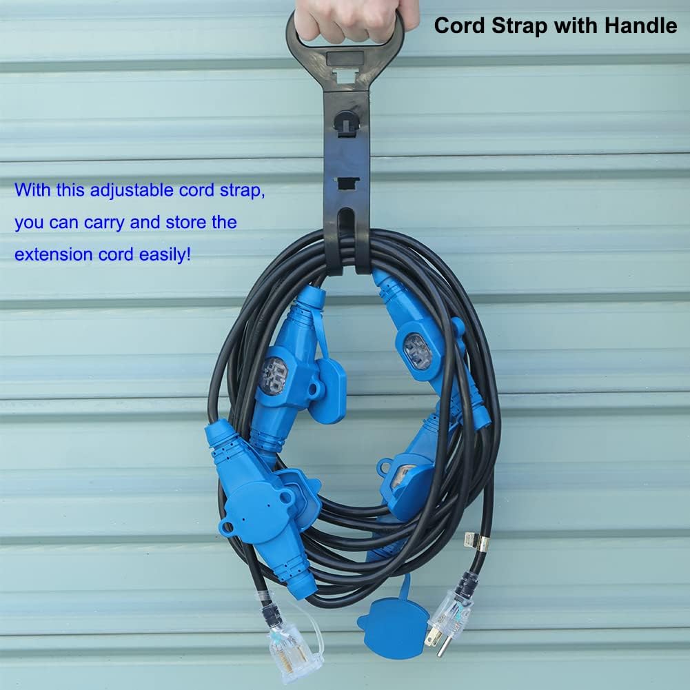 25 Feet Multi Outlet Extension Cord, 5 Outlets, 12 Gauge, Pack of 2 A2962