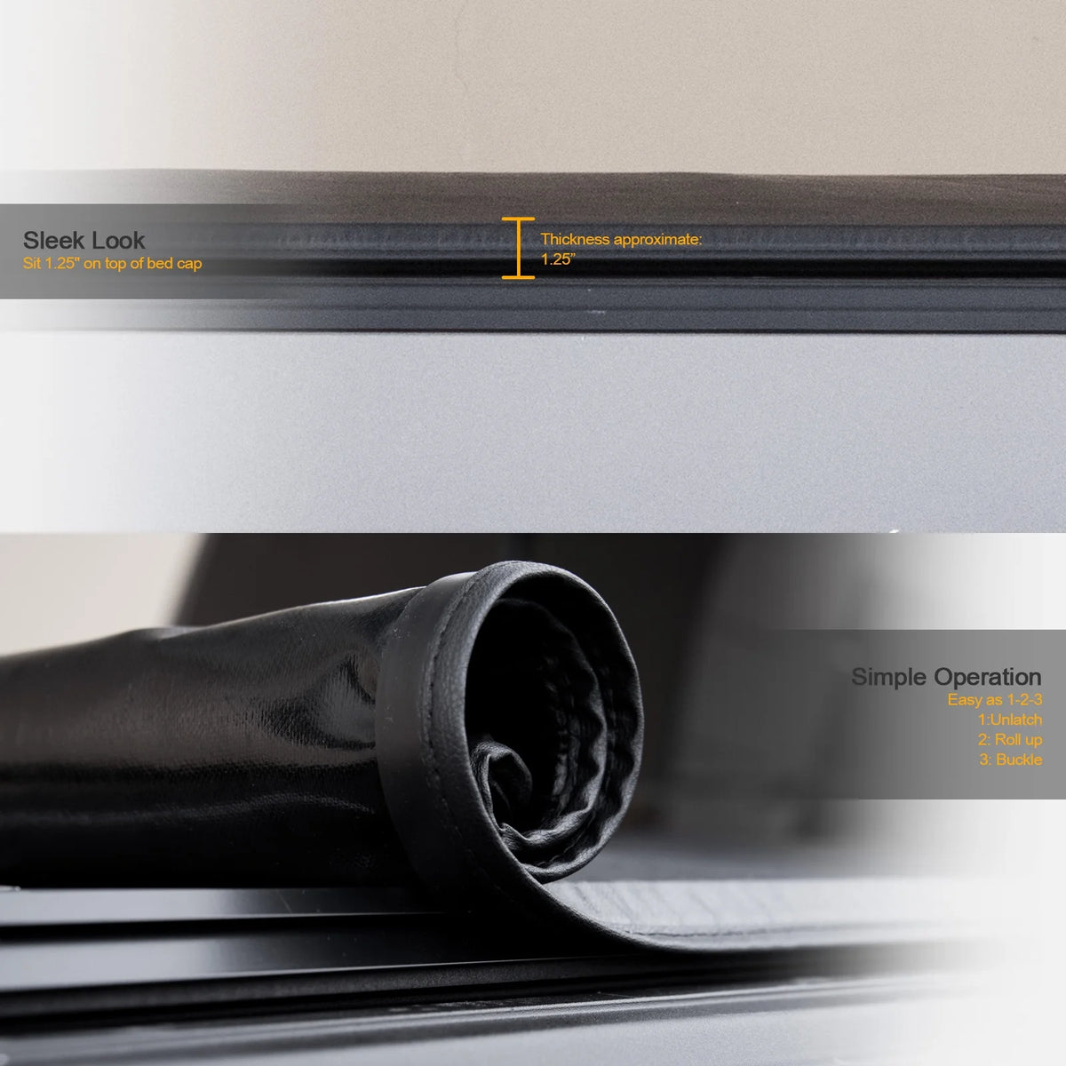 Black Lock And Roll Up Tonneau Cover O1062