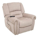 Beige Microfiber Power Recliner V4890