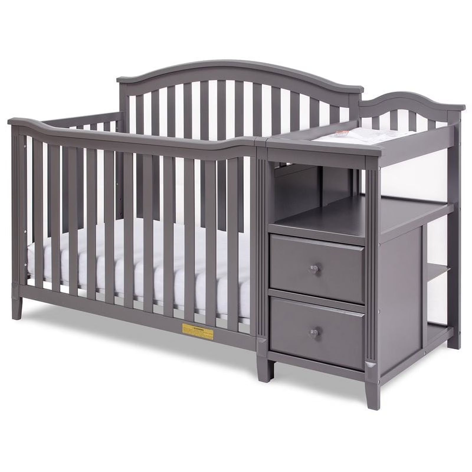 4-in-1 Convertible Crib and Changer Gray V881937