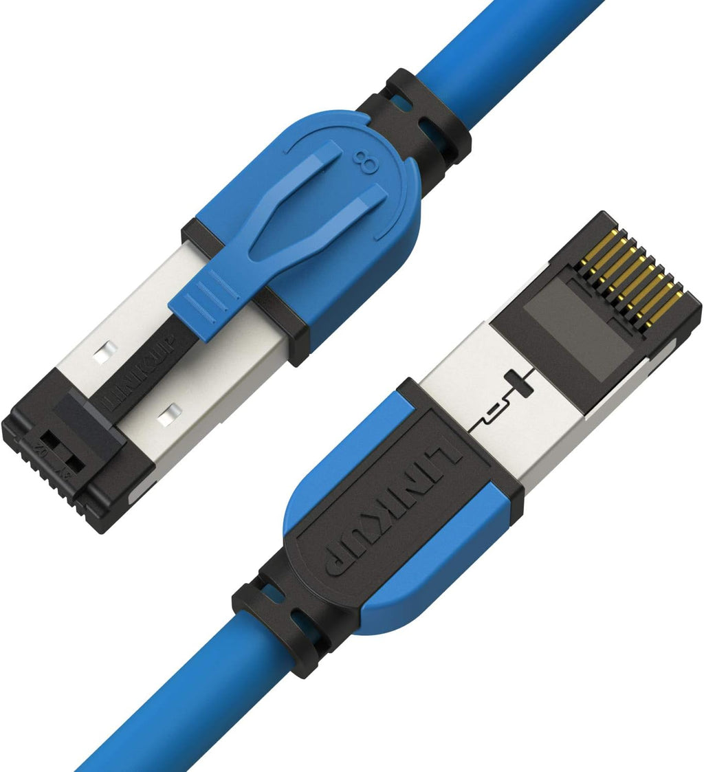Cat8 Ethernet Patch Cable Double Shielded 2000MHz Yellow 50ft Pack of 2 G751