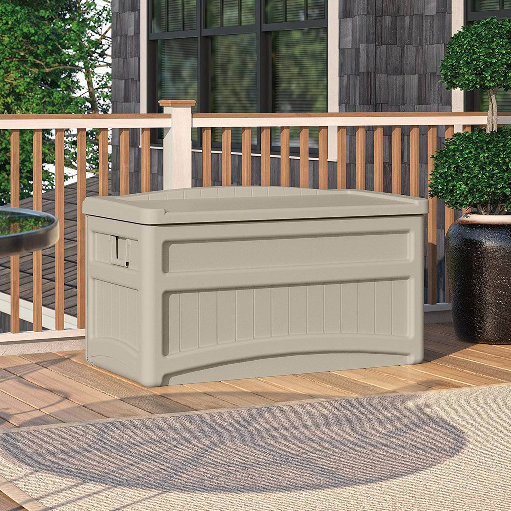73-Gallon Resin Outdoor Storage Deck Box with Seat (2 Pack) P9413