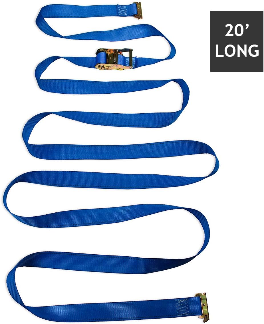 Blue Polyester E-Track Ratcheting Cargo Tie-Downs M10174
