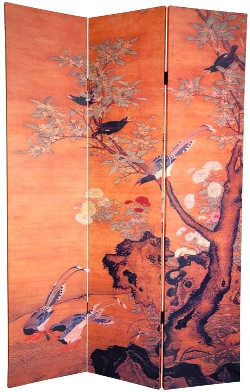 6 ft. Tall Double Sided Canvas Room Divider H7295