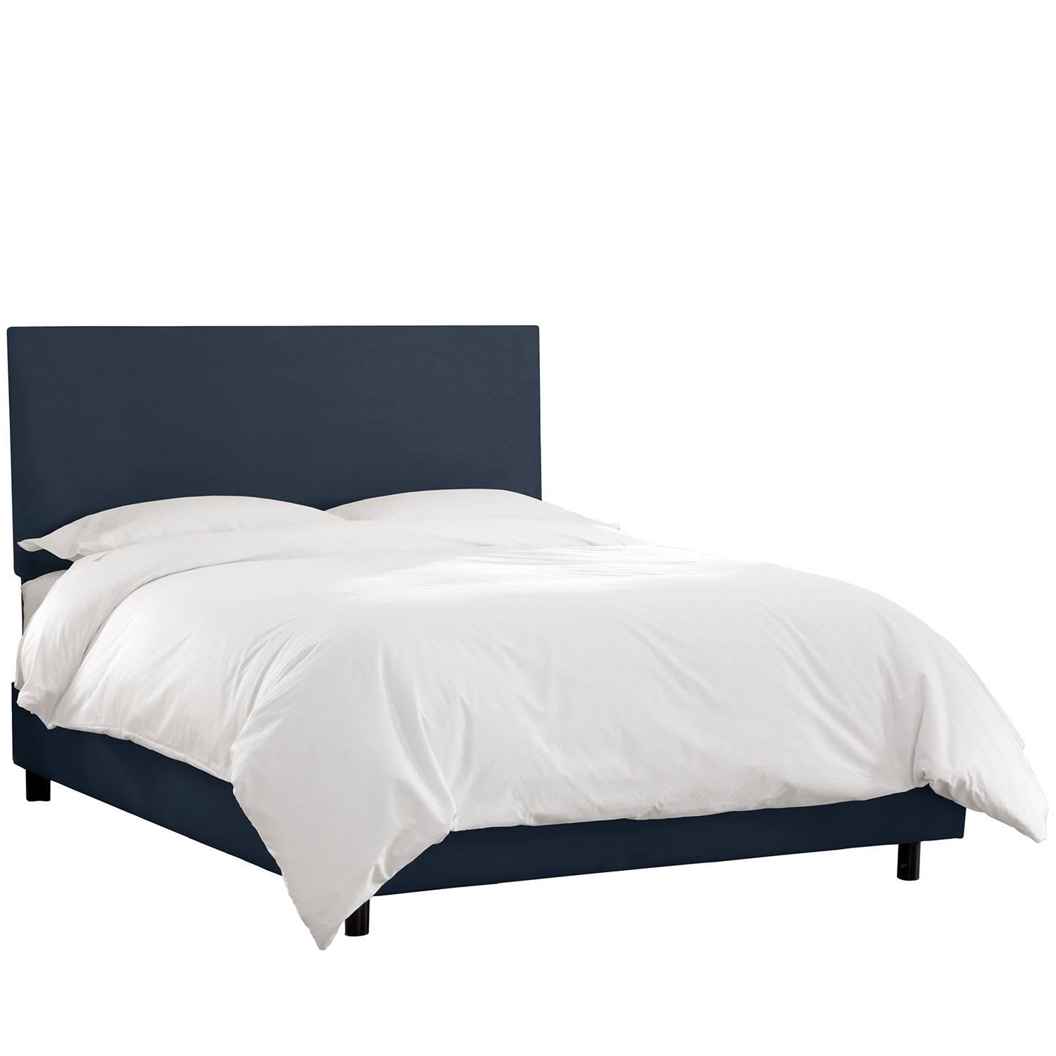 Navy Twin Microsuede Bed P8483