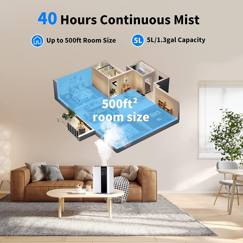 5L Cool and Warm Mist Top Fill Humidifier (White) P442