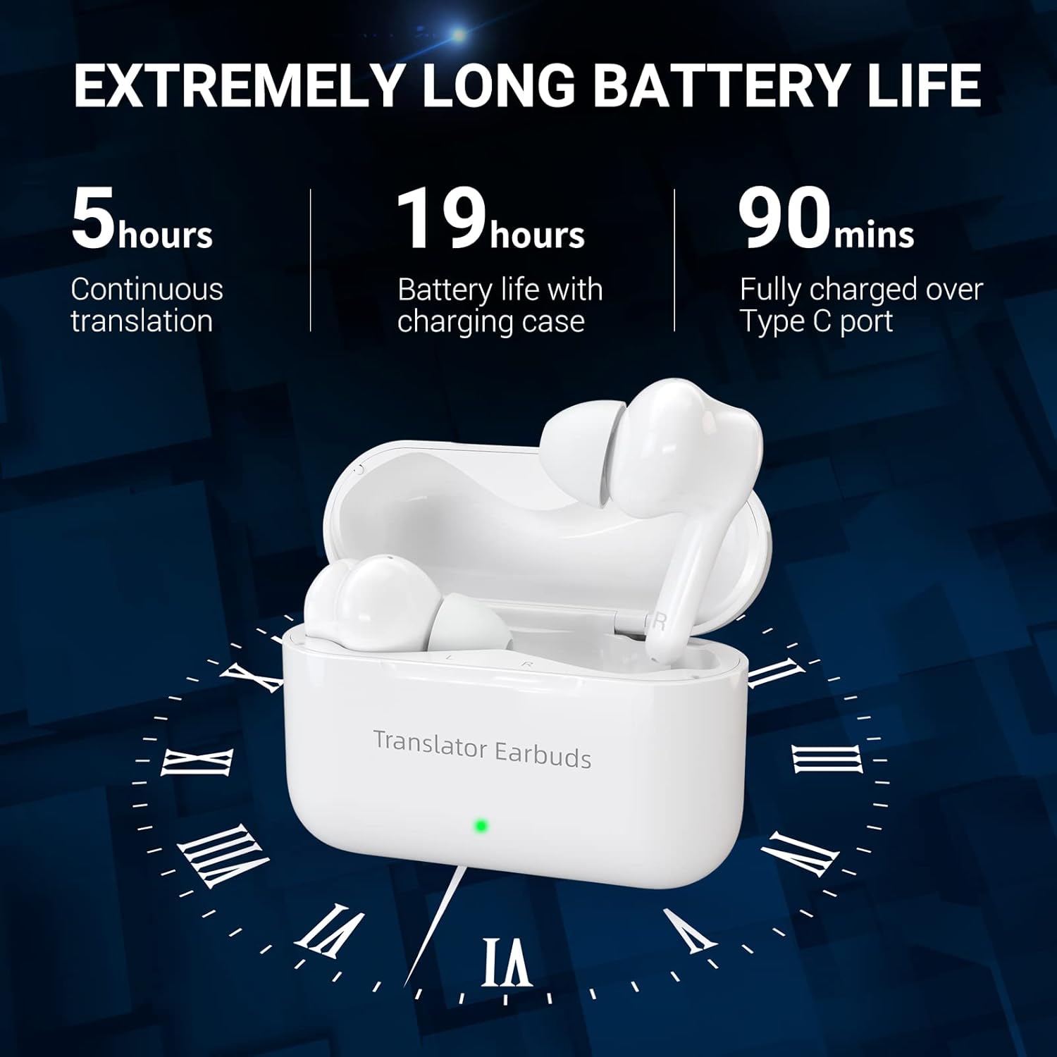 71 Language Instant Voice Translator Earbuds with Bluetooth R842004