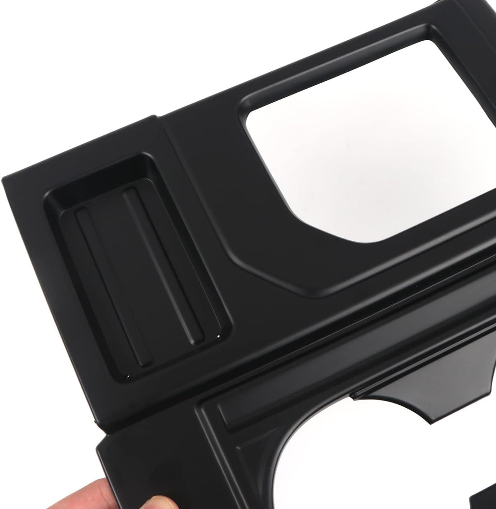 Center Console Gear Shift Box Water Cup Panel Cover ABS Blacking Out 1pc C117665