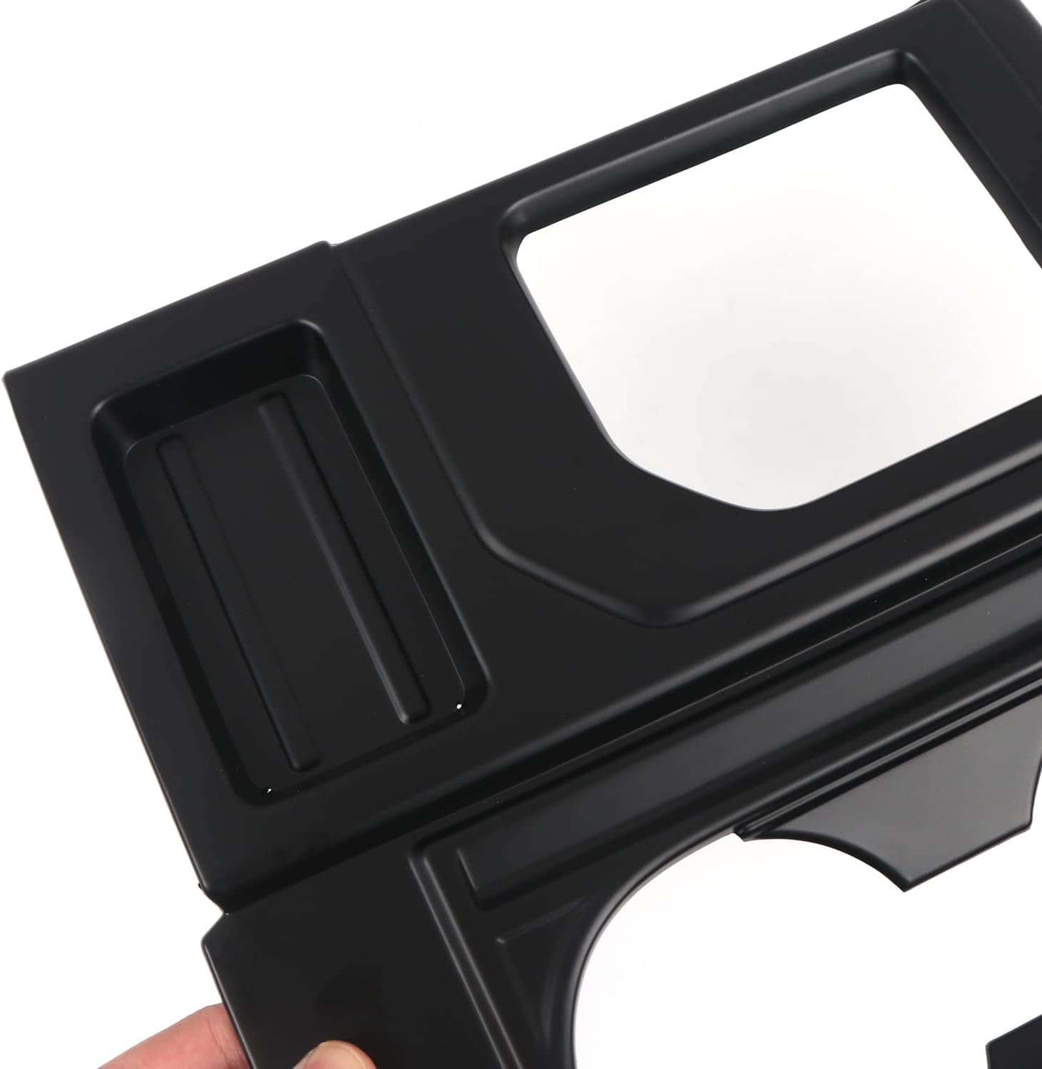 Center Console Gear Shift Box Water Cup Panel Cover ABS Blacking Out 1pc C117665