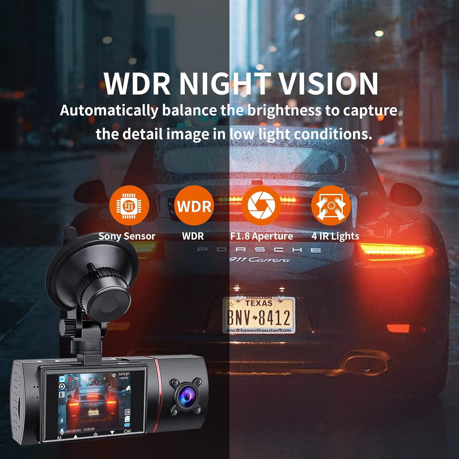 3 Channel Dash Cam with SD Card K93745