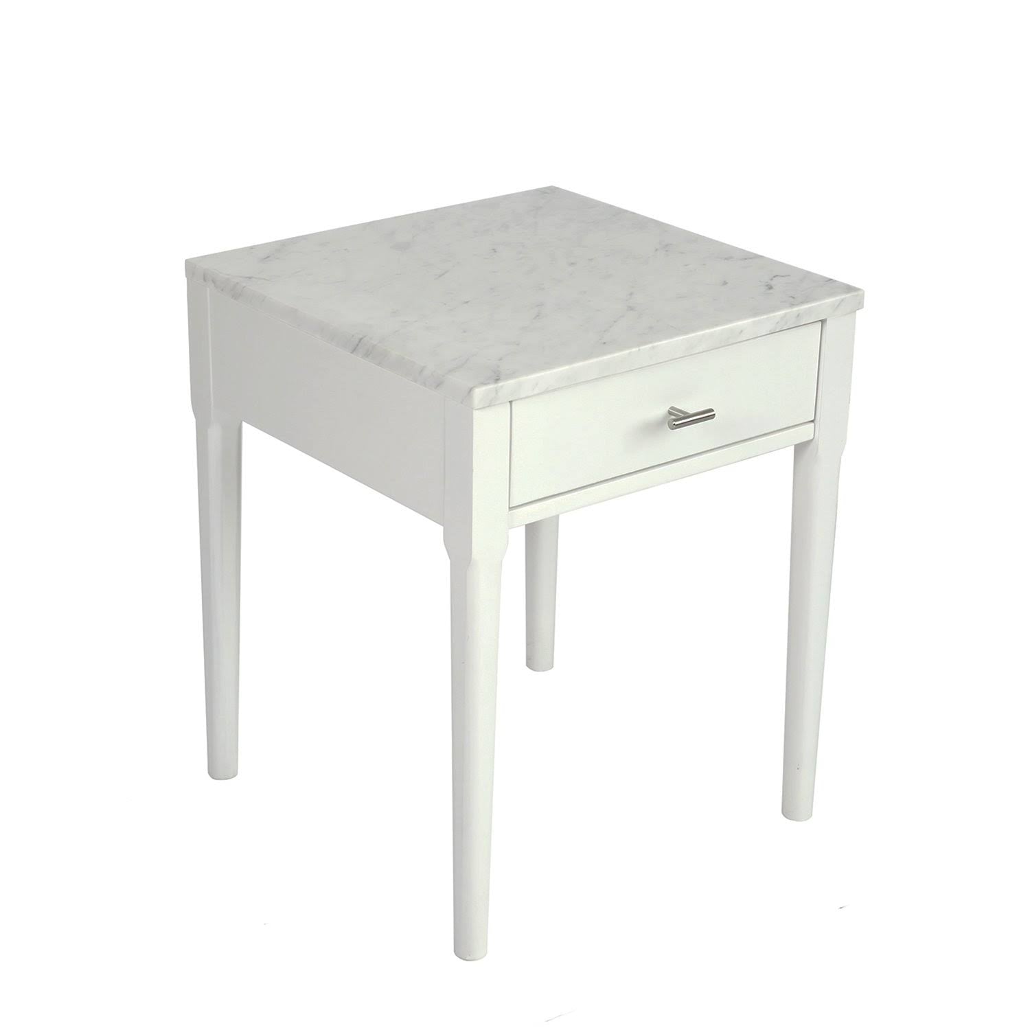 18x22 Square White Marble Side Table B85530