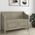 Distressed Gray Wood Flip Top Storage Bench F811717