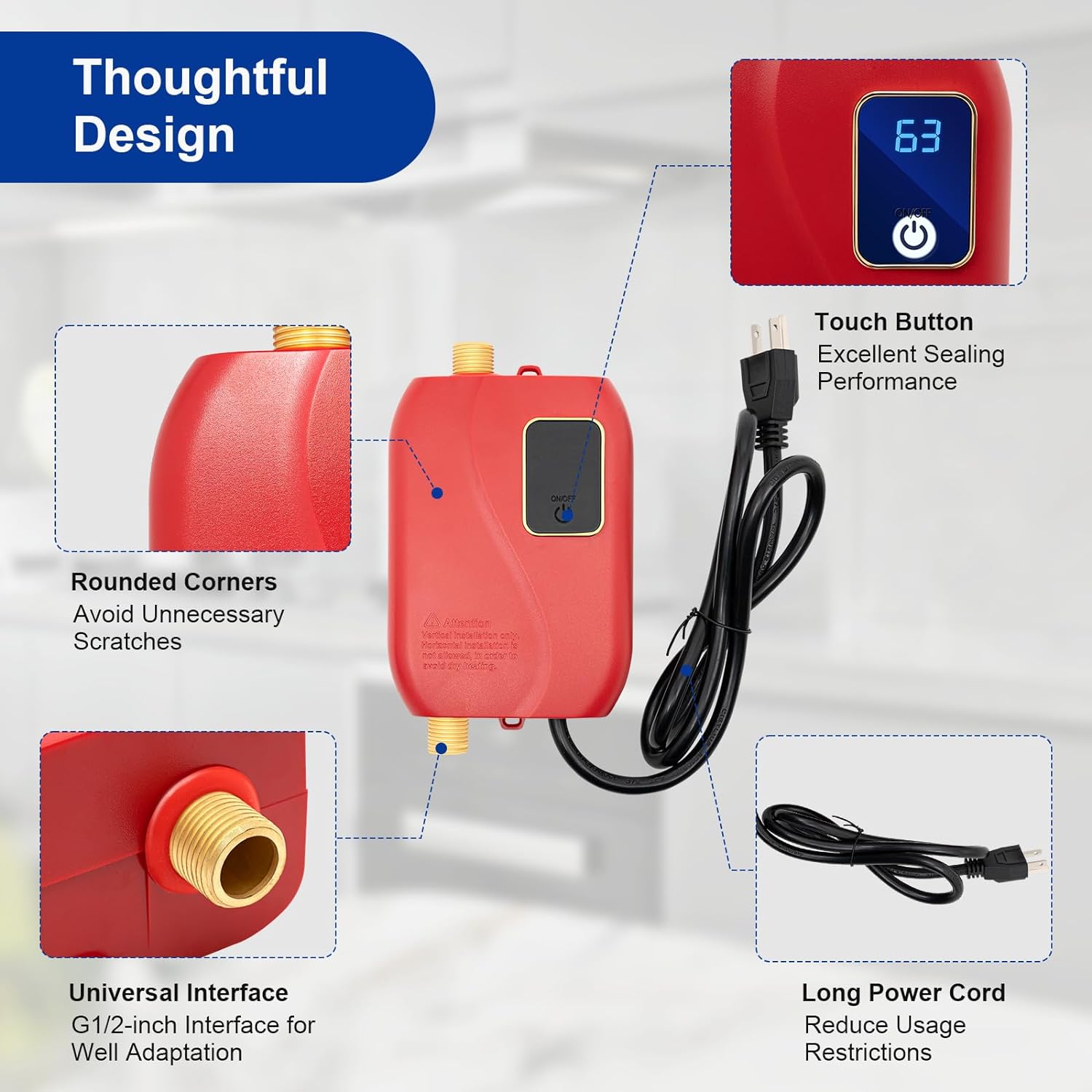 3000W Instant Electric Tankless Water Heater P1534