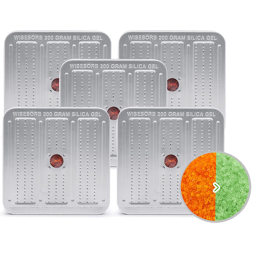 5 Packs 200 Gram Reusable Indicating Silica Gel Dehumidifier Canister R628990