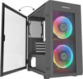 Pink Micro ATX Computer Case with Tempered Glass Panel I802076