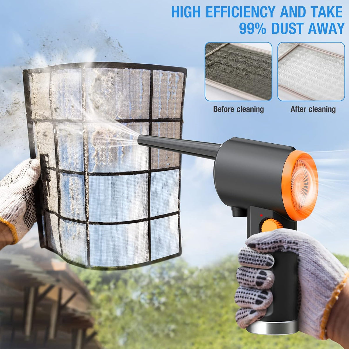 Cordless Air Duster, 41000 RPM, 6000mAh Rechargeable Battery D233