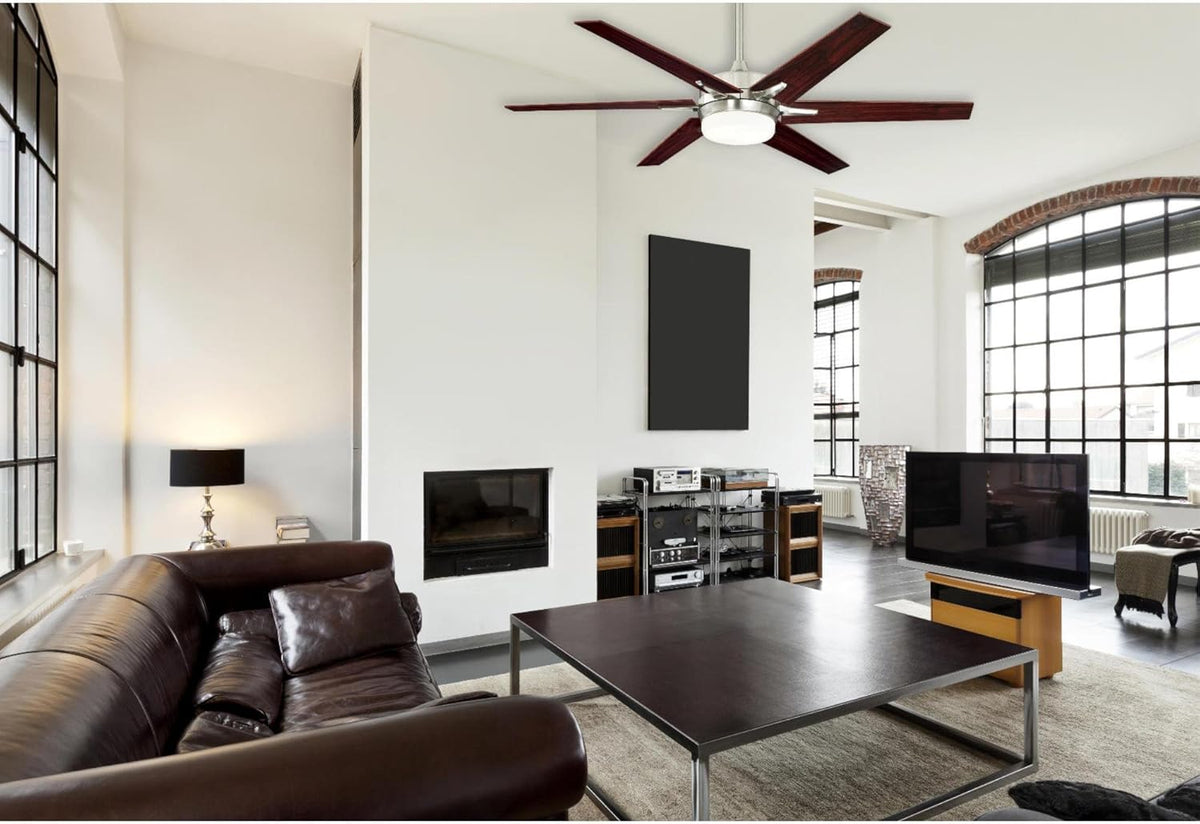 60-inch Brushed Nickel Indoor Ceiling Fan with Dimmable LED Light Kit Q942668