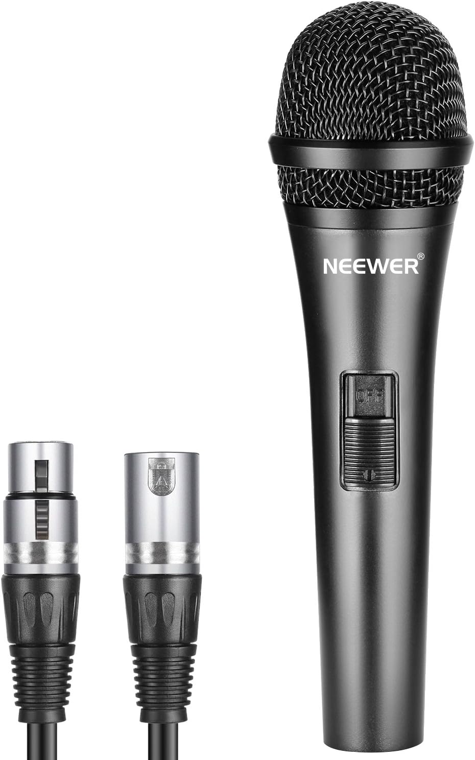 Black Cardioid Dynamic Microphone with XLR Cable, Pack of 2 E501166