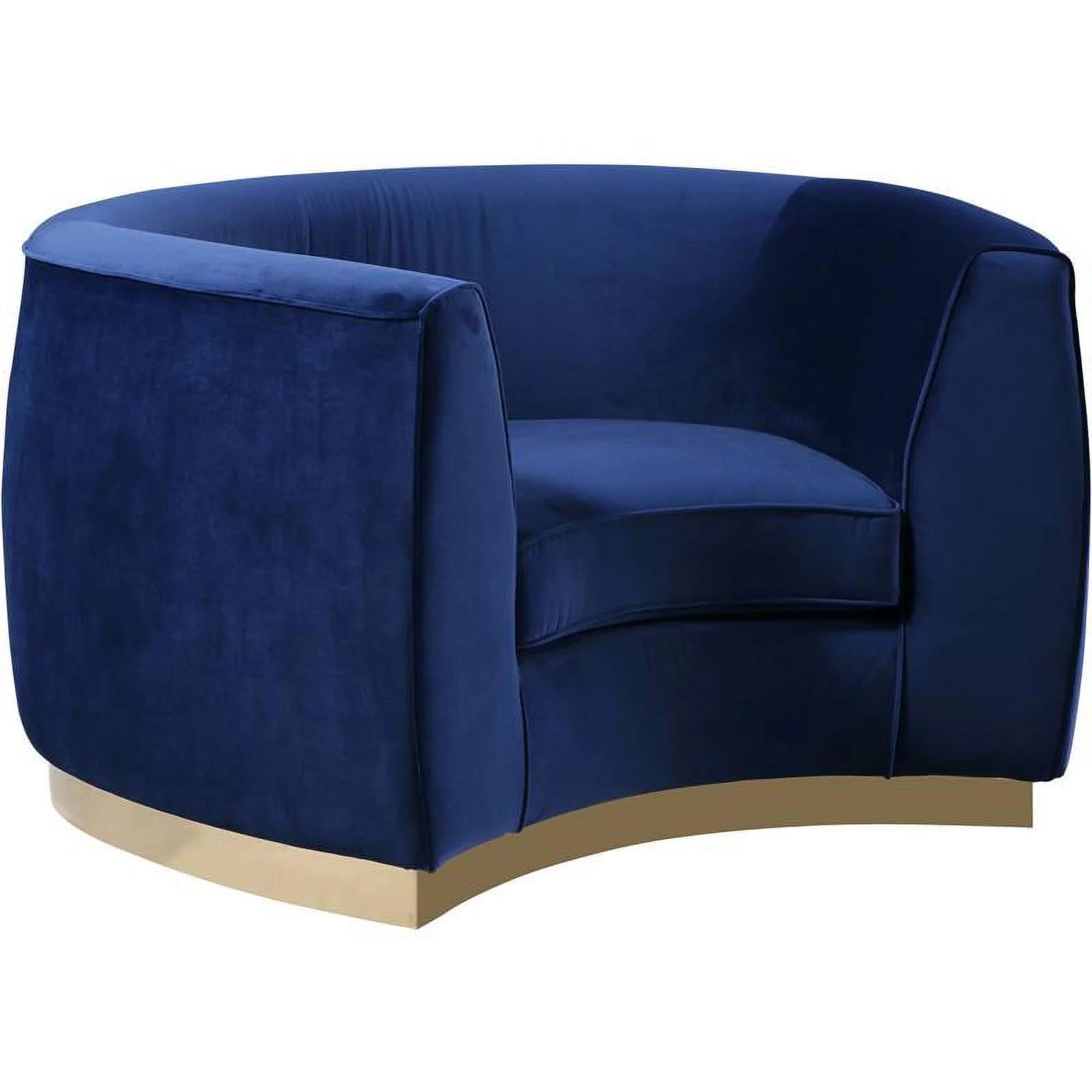 Navy and Gold Velvet Accent Chair and Chaise 2-Piece Set U5994