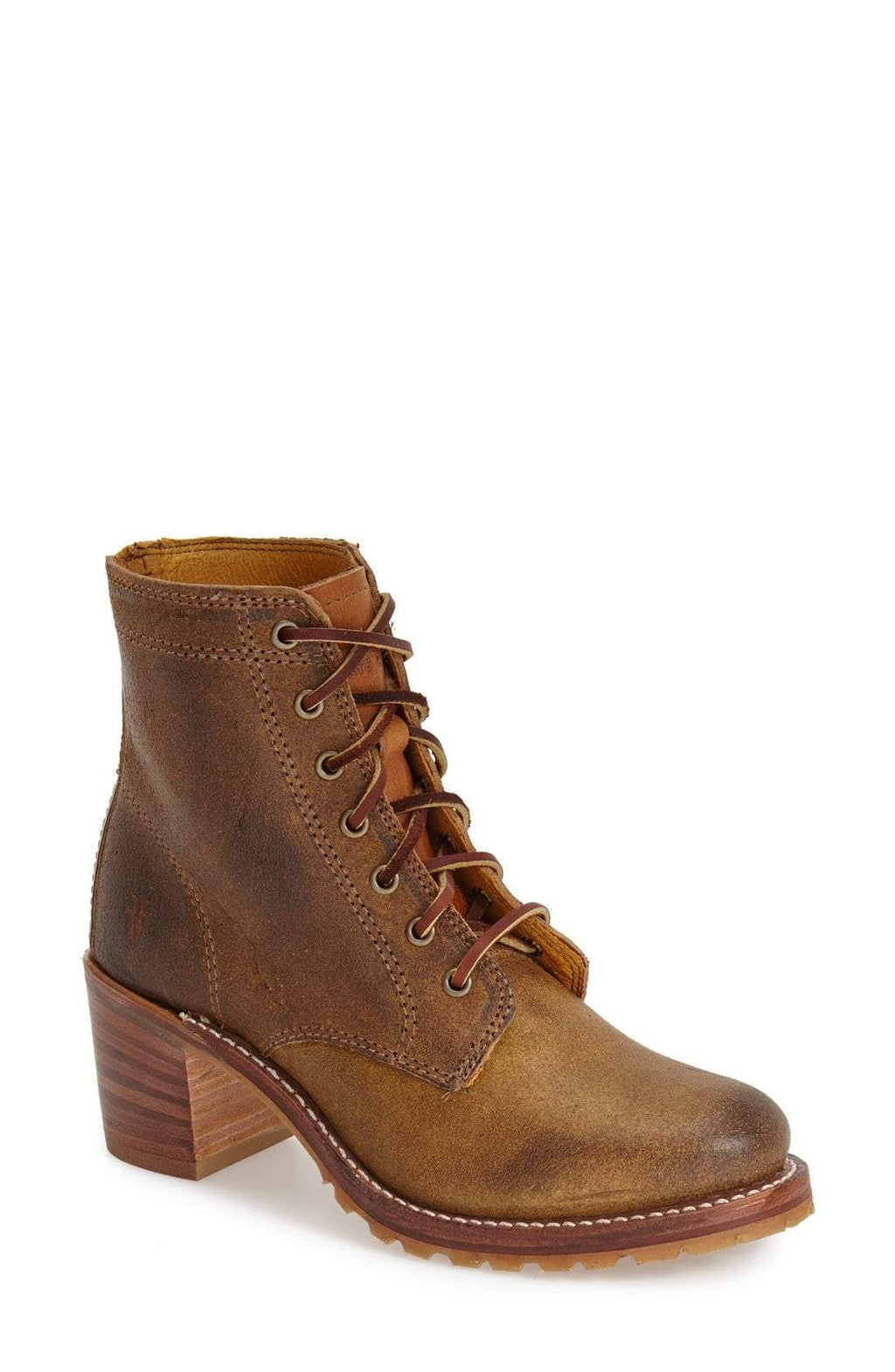 Dark Brown Lace Up Boots, Size 7.5 N672638