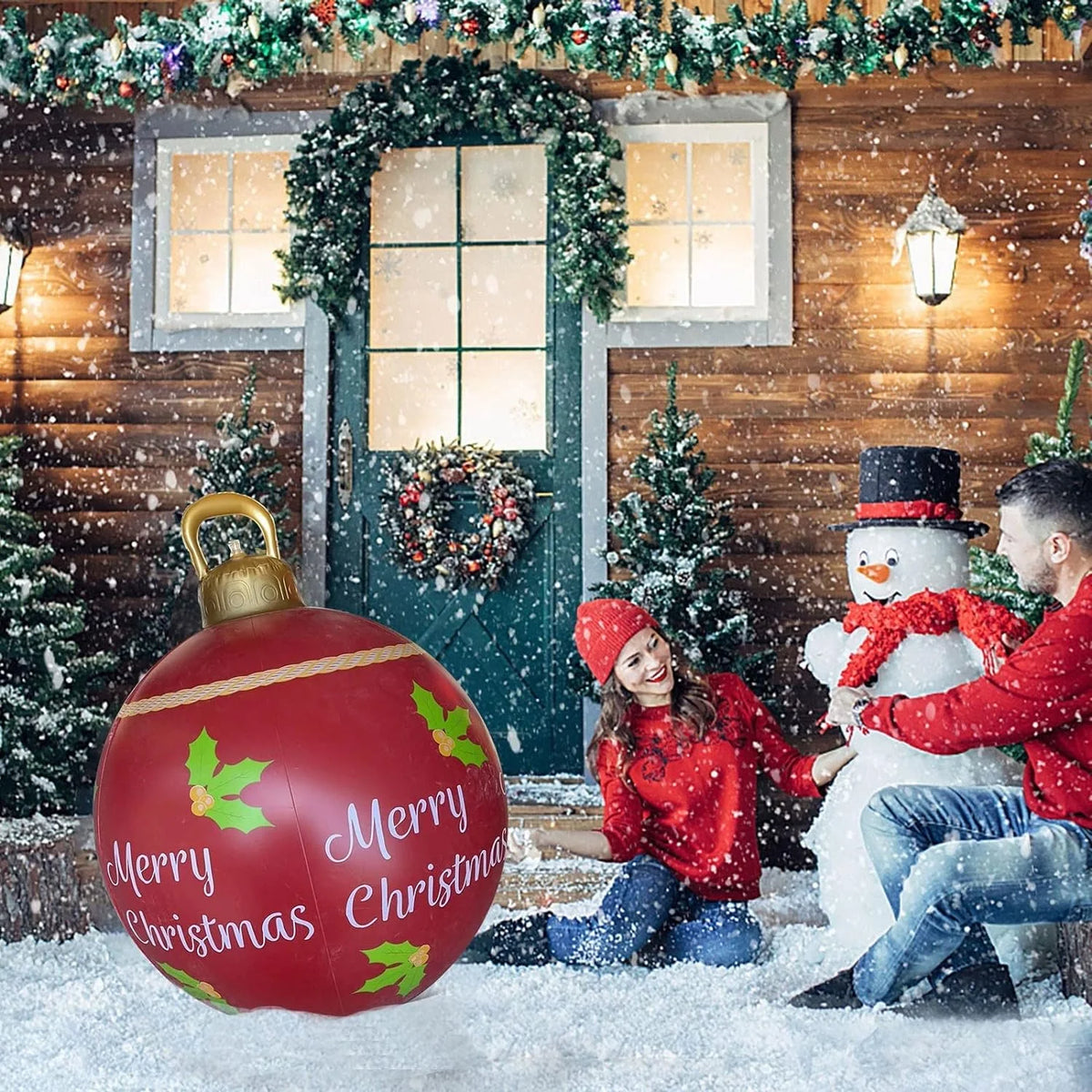 Outdoor Christmas Inflatable Ball PVC 23.6Inch with Pump Z872