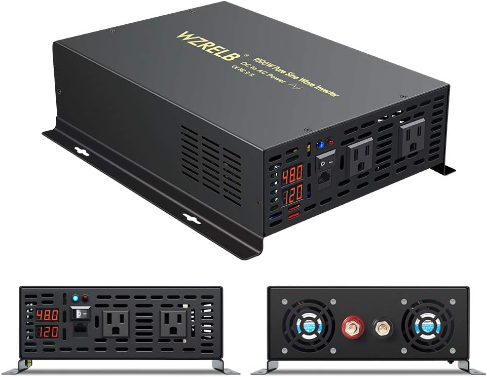 3000 Watt 24V DC Pure Sine Wave Power Inverter with Remote Control Switch, Dual 110V 120V AC Outlets Q291