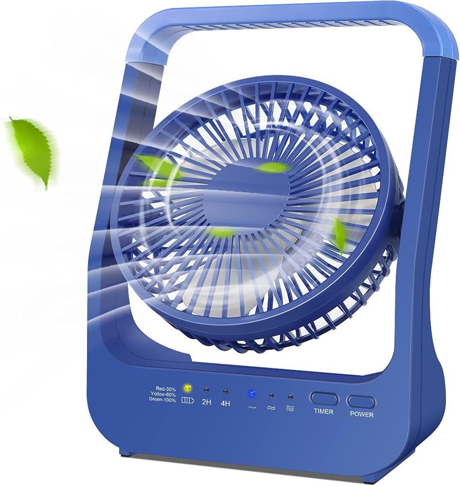 20000mAh Portable USB Desk Fan, 3 Speeds, 350° Rotation, Pack of 2 T737046
