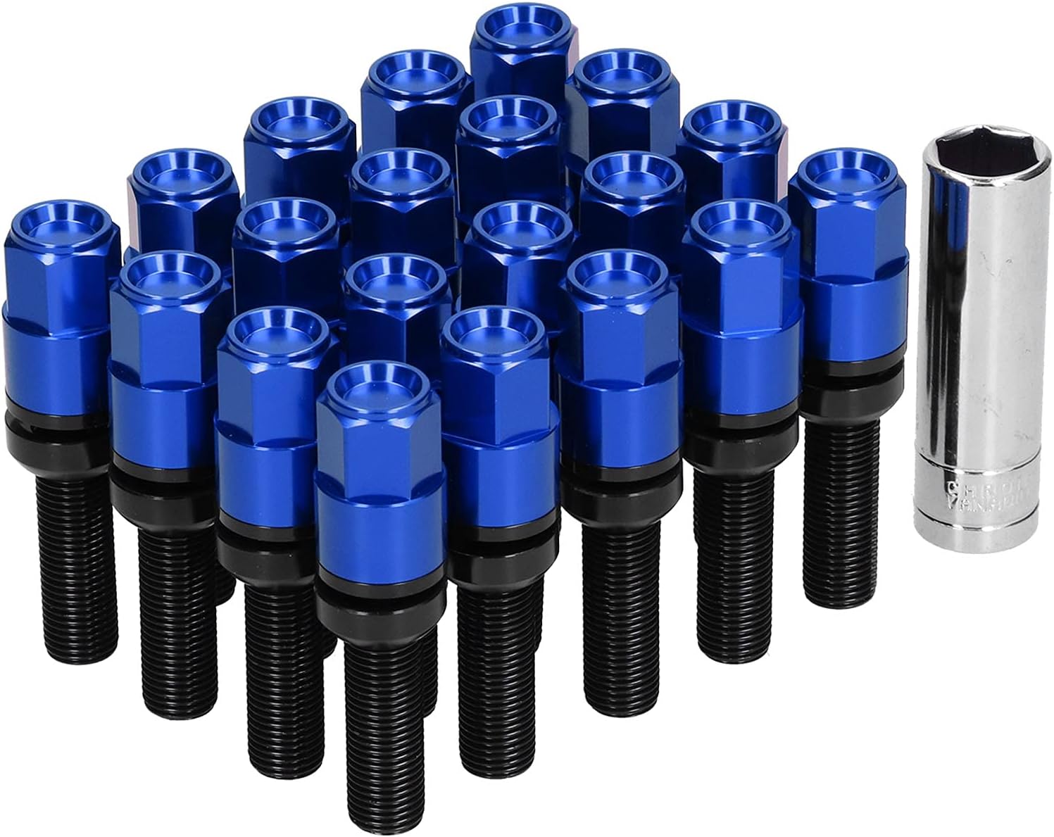 Extended Lug Bolts M14x1.5 Steel 28mm Thread with Sleeve, 20PCS O20115