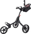 Compact Folding 3 Wheel Golf Push Cart Trolley with Foot Brake C319
