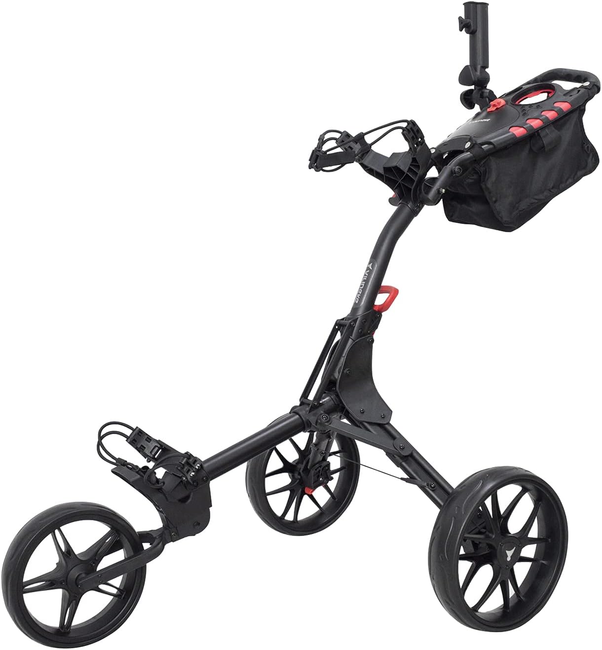 Compact Folding 3 Wheel Golf Push Cart Trolley with Foot Brake C319