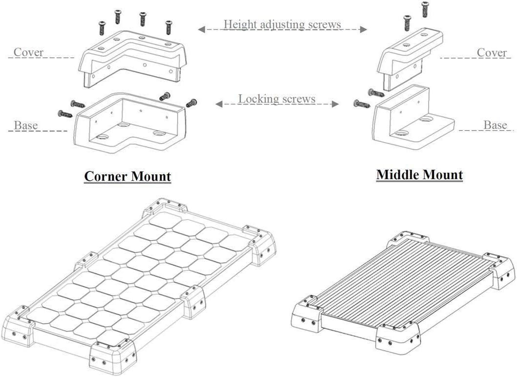 Solar Panel Mounting Brackets Corner Mount Kits for Framed Solar Panels, Pack of 2 N766