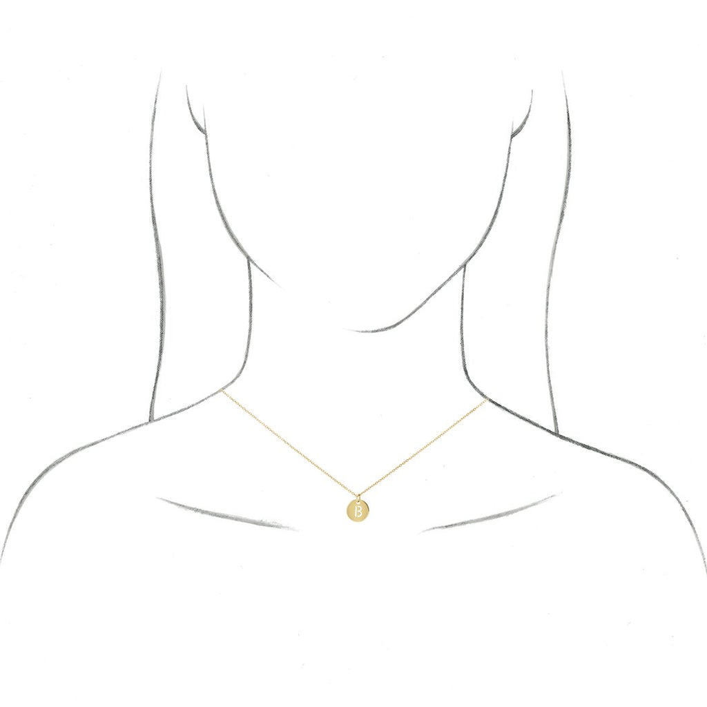 18k Yellow Gold Plated Sterling Silver Initial Necklace K798122