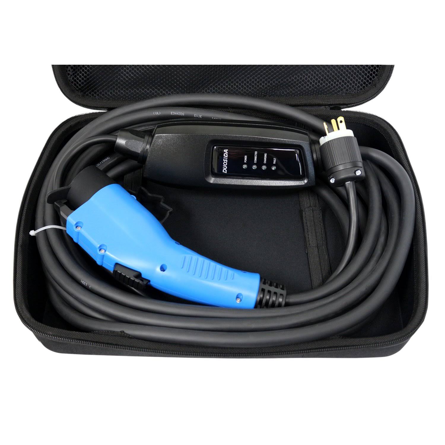 Blue 25 ft Level 2 EV Portable Car Charger with Storage Case A459959