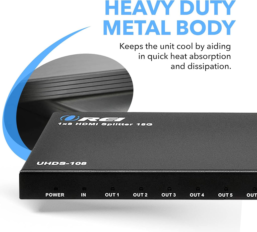 4K 1 in 8 Out HDMI Splitter 18 Gbps 4K @ 60Hz T2904