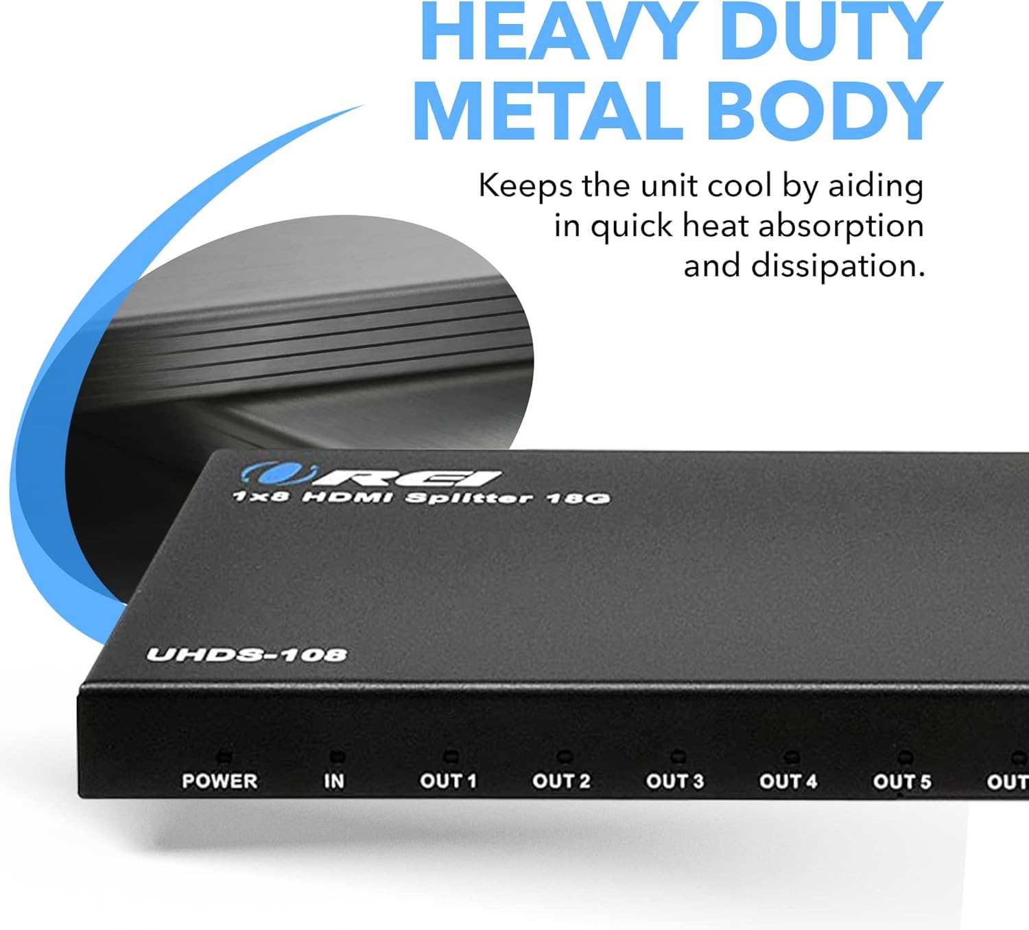 4K 1 in 8 Out HDMI Splitter 18 Gbps 4K @ 60Hz T2904